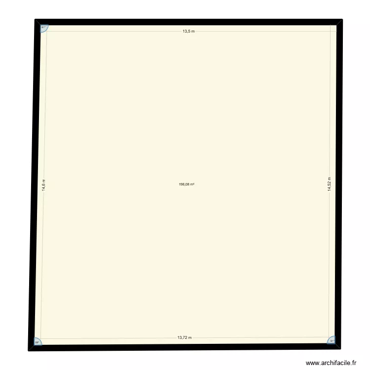 sous sol. Plan de 1 pièce et 198 m²