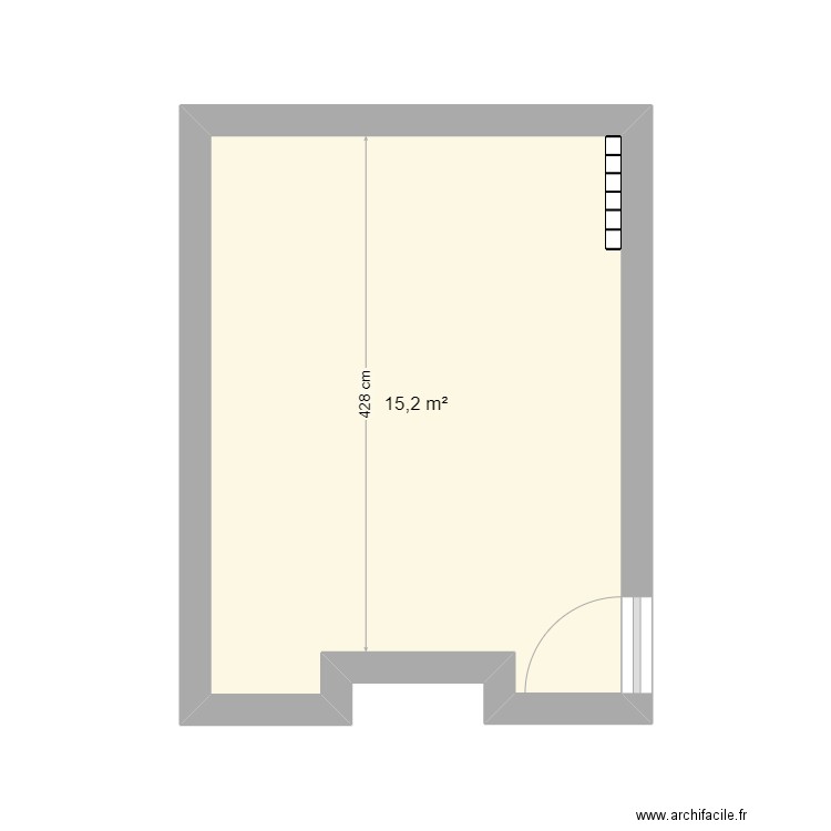 Marceau - Bureau. Plan de 1 pièce et 15 m2