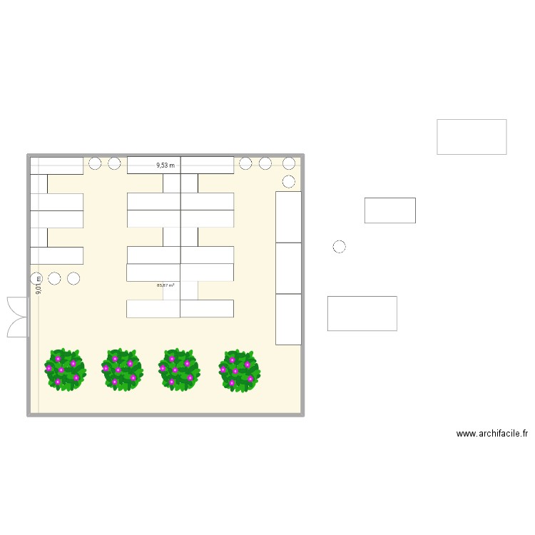 Jardins 2. Plan de 1 pièce et 86 m2
