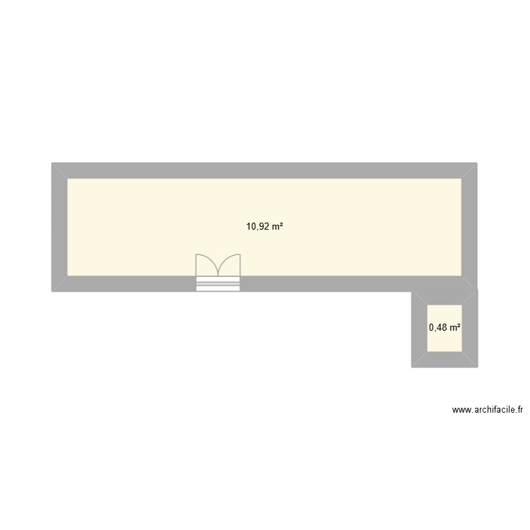 soli. Plan de 2 pièces et 11 m2
