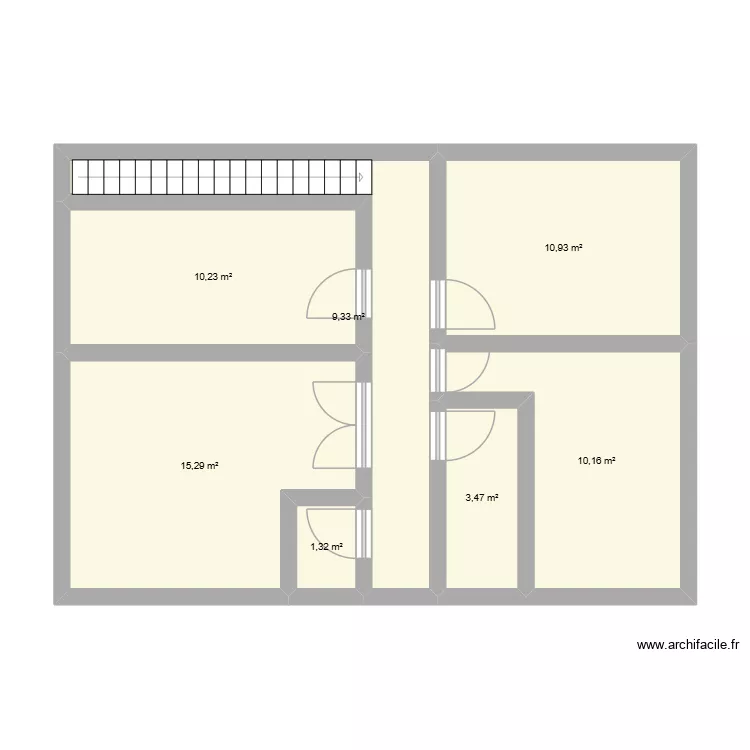 R+1 Existant. Plan de 7  et 61 m²