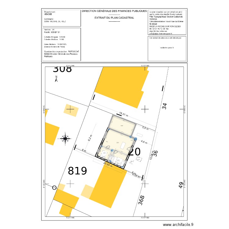 Garage accolé à la maison les paludiers. Plan de 5 pièces et 63 m2