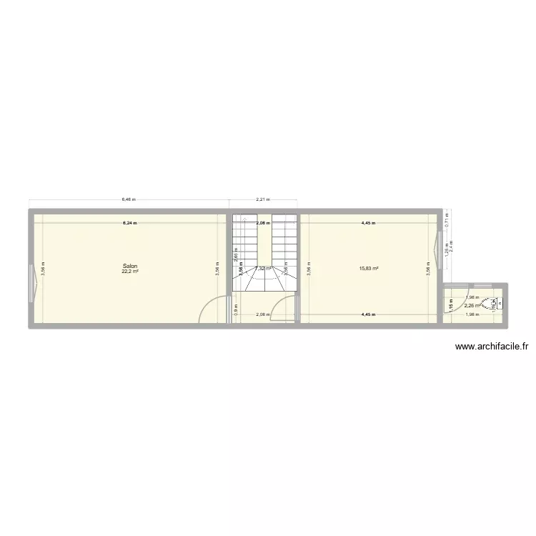 PREMIER ETAGE GL. Plan de 4 Pièces et 48 m²