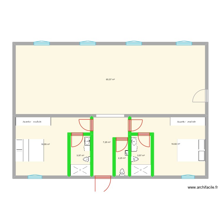 plan maison plus chambre. Plan de 0 pièce et 0 m2