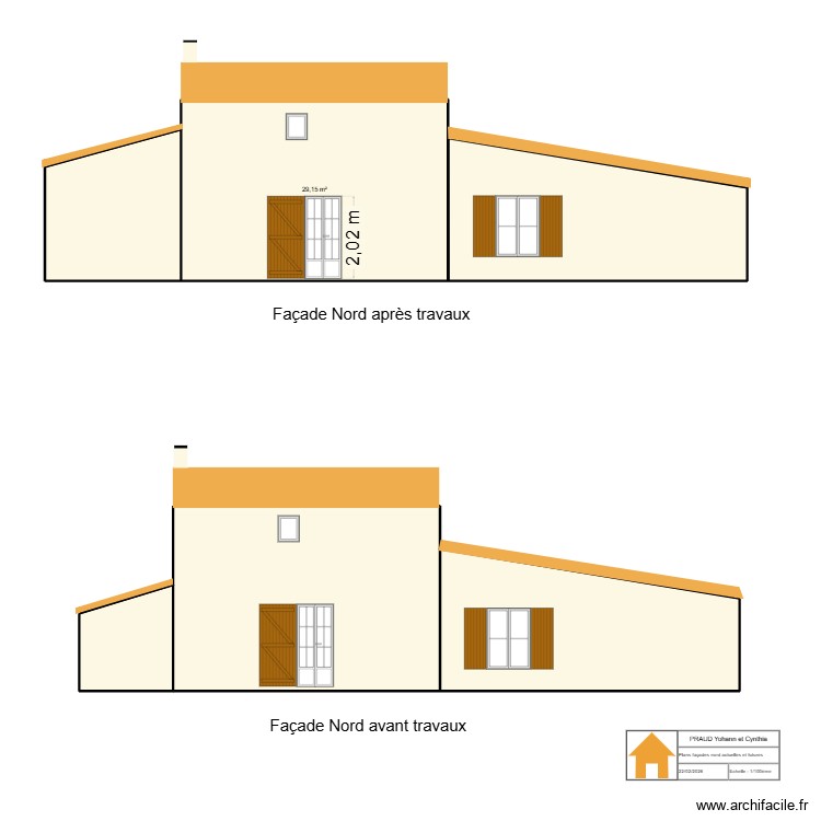 Plan fa&ccedil;ade Nord. Plan de 0 pièce et 0 m2