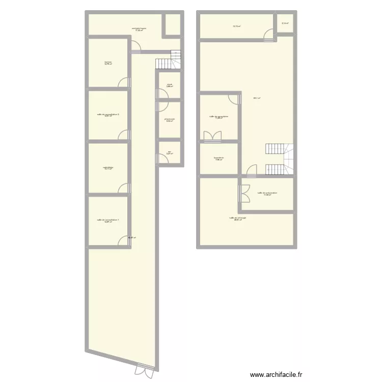 clinique v jeff. Plan de 16 pièces et 298 m²