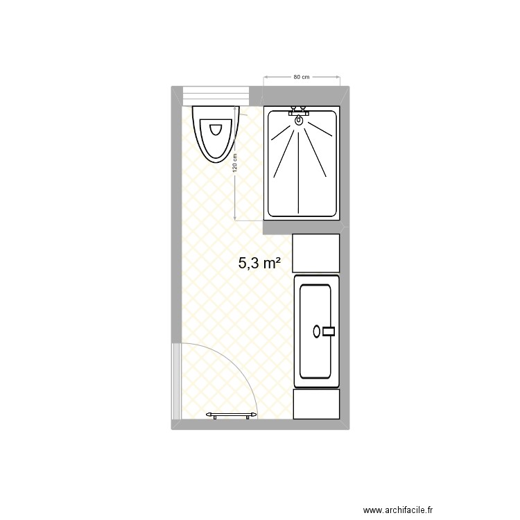 salle d'eau étage projet 1. Plan de 0 pièce et 0 m2