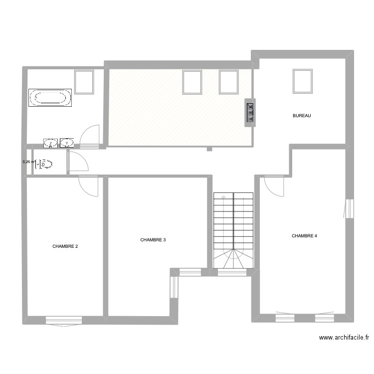81 étage. Plan de 7 pièces et 83 m2