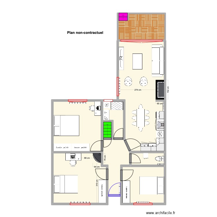 DELAUNE avec meuble. Plan de 0 pièce et 0 m2