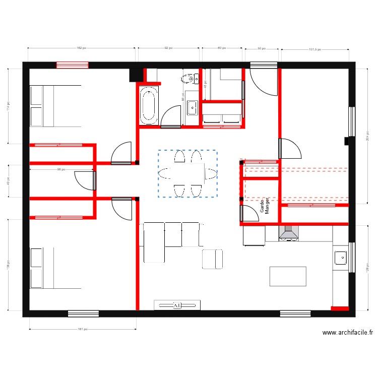 maxime G2. Plan de 2 pièces et 116 m2