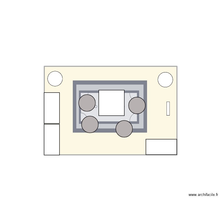 Stand. Plan de 1 pièce et 6 m2