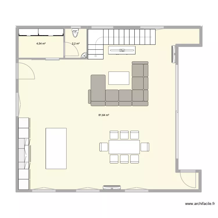Maison V1. Plan de 3 Pièces et 88 m² Maison V1. Plan de 3 Pièces et 88 m²
