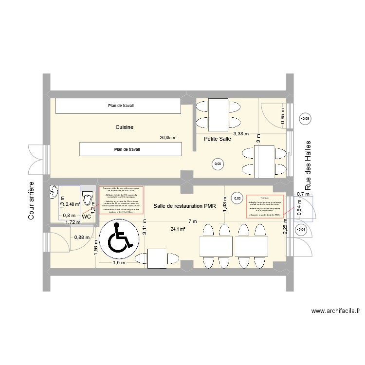 Plan Mistral AP Travaux. Plan de 3 pièces et 53 m2