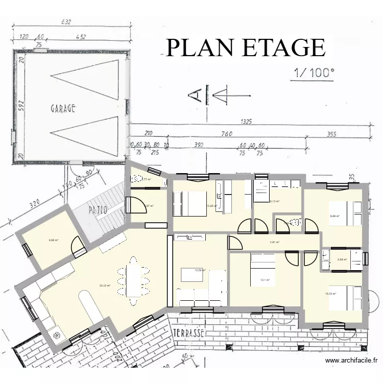 gorguette int v2. Plan de 24 pièces et 274 m²