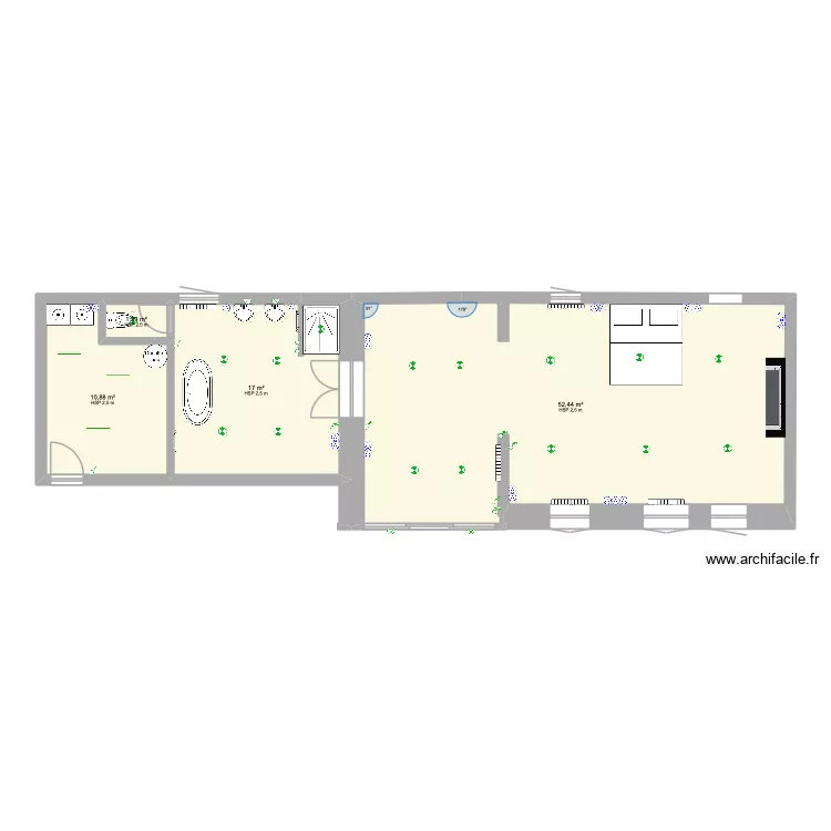 Elec Parents. Plan de 4  et 82 m²