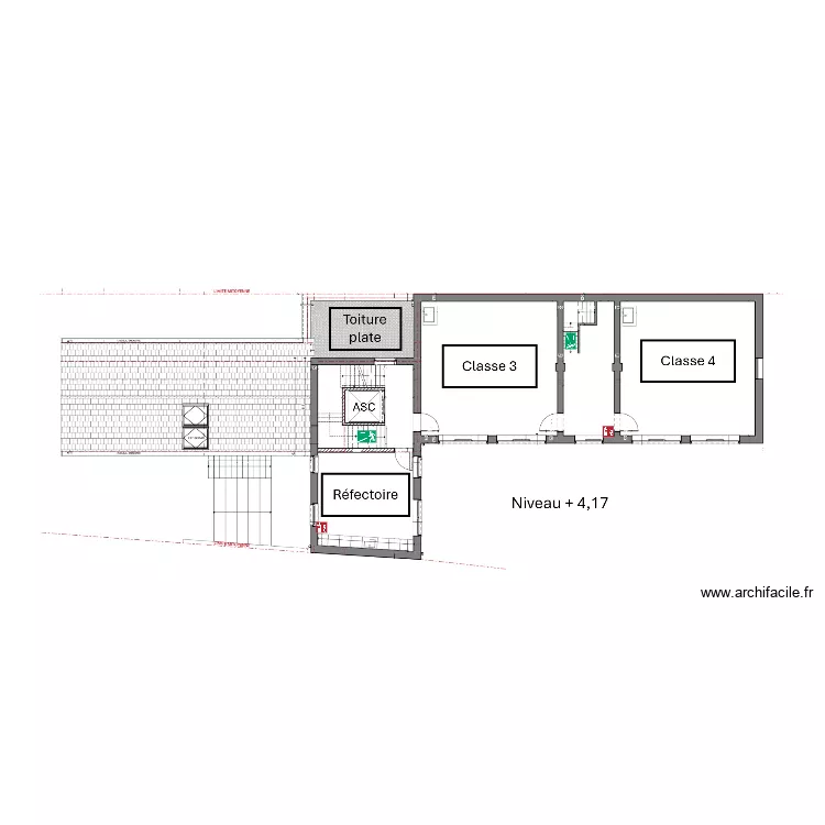 Saint-Quirin Warnant - Evacuation +1. Plan de 