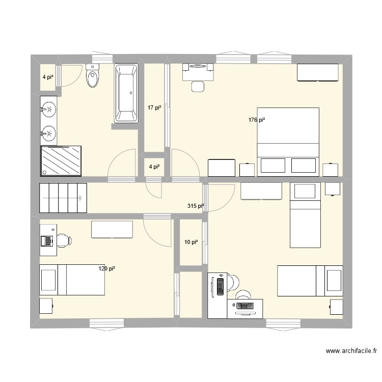 FG7. Plan de 7 pièces et 60 m2