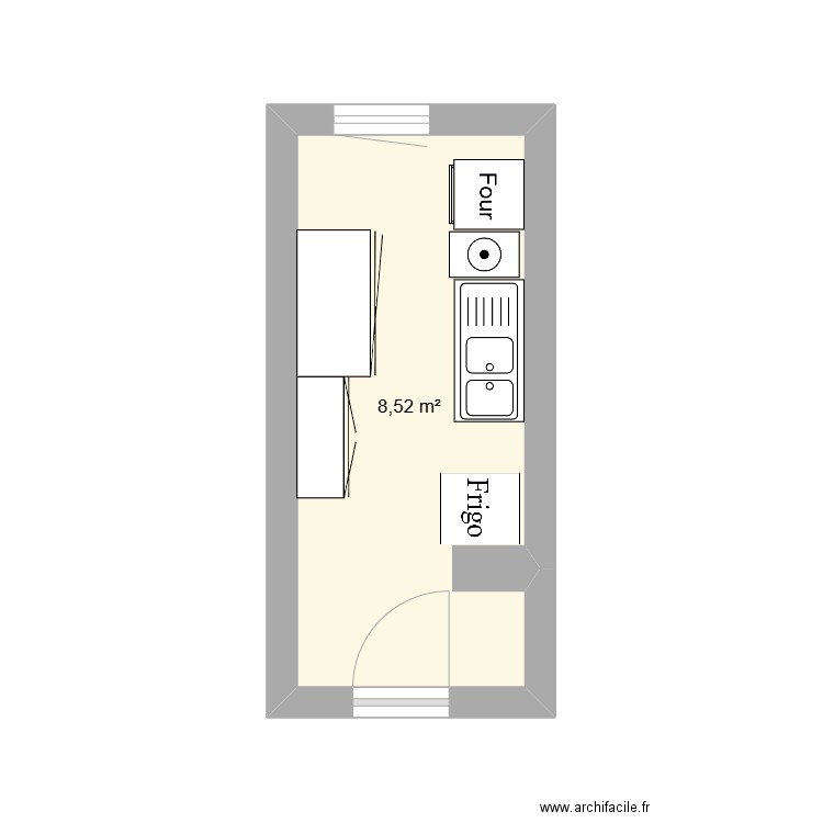 Cuisine appart 72m² - Knoxhult. Plan de 1 pièce et 9 m2