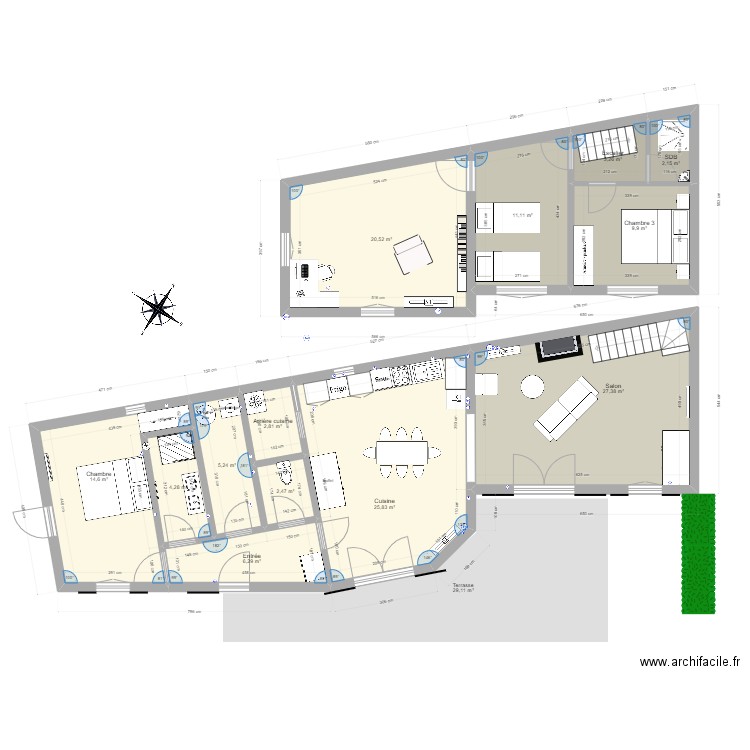 Patis V6 Janvier 2024. Plan de 13 pièces et 136 m2