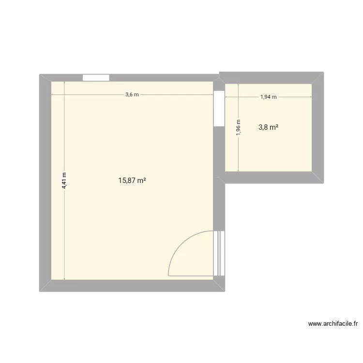 CHEZ CHARLIE. Plan de 2 pièces et 20 m²