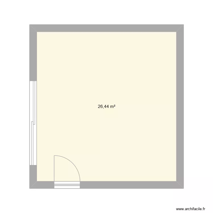 Aile Parentale. Plan de 1  et 26 m²