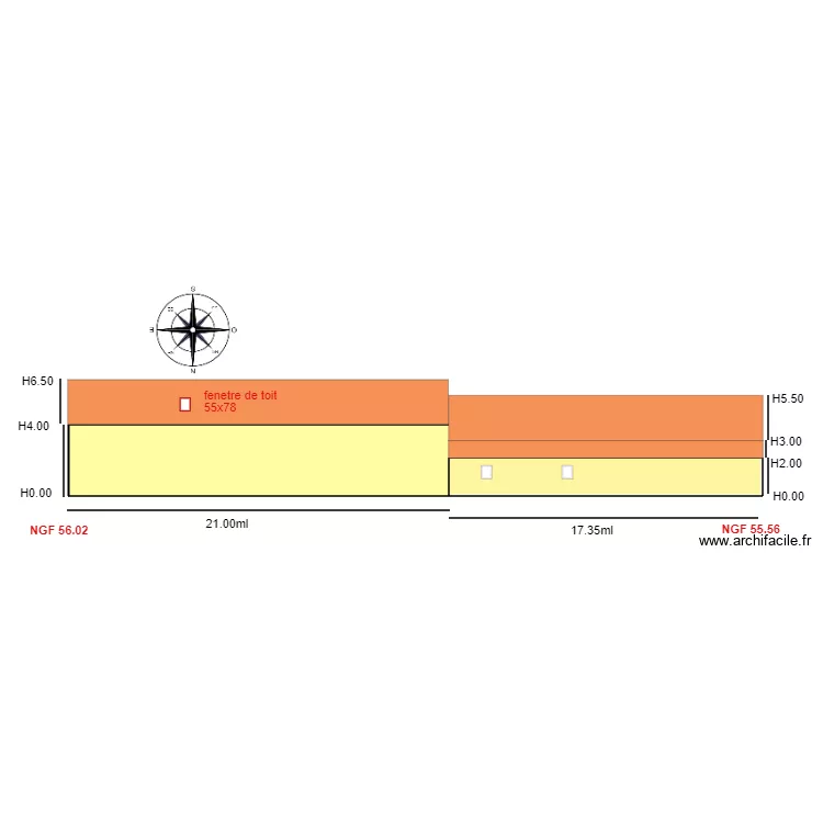 Facade NORD                                                          Cyril. Plan de 