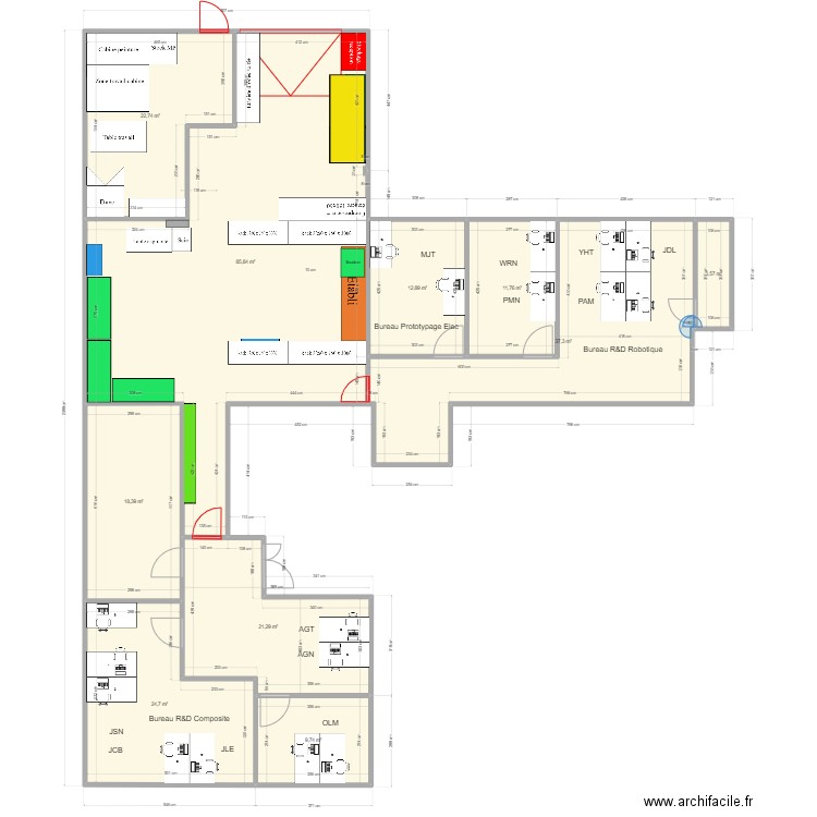 CT2MC général. Plan de 10 pièces et 248 m2