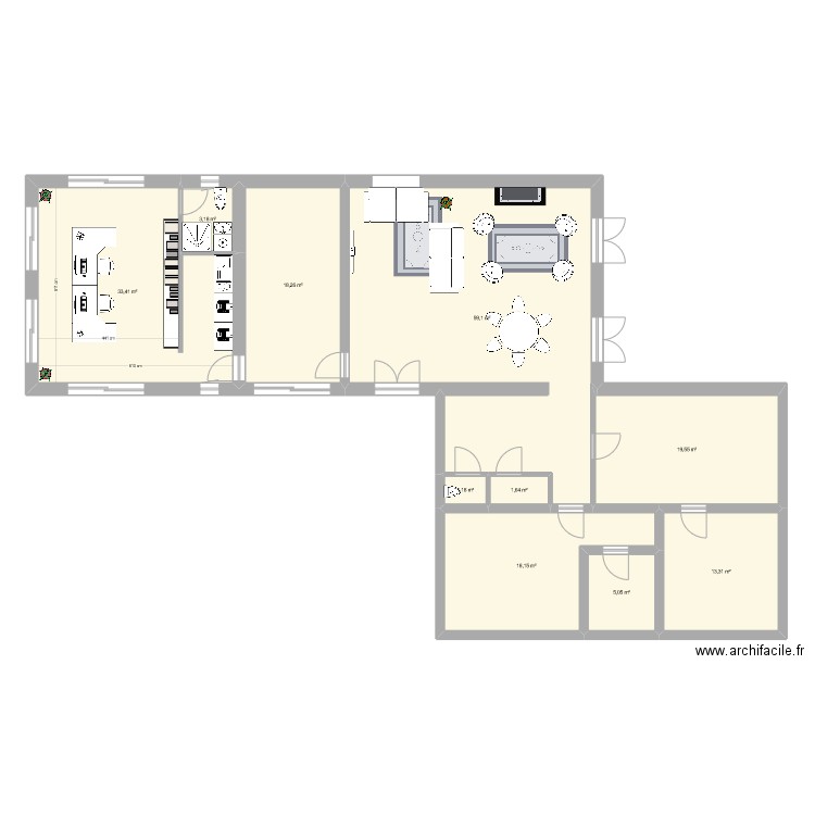 Marcy extension v4 bureau. Plan de 10 pièces et 173 m2