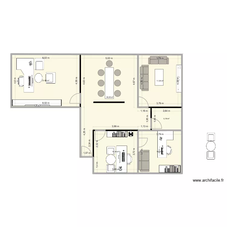 bureau 1. Plan de 6 et 117 m² bureau 1. Plan de 6 et 117 m²