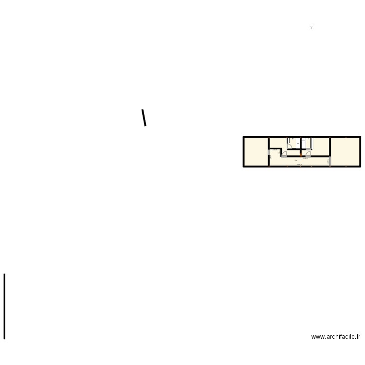 etage. Plan de 2 pièces et 154 m2