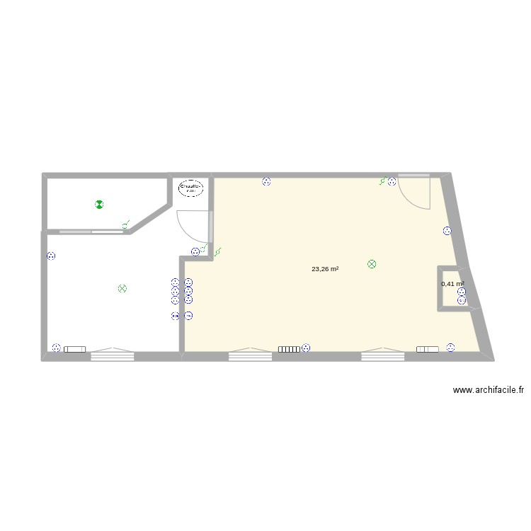 plan5. Plan de 2 pièces et 24 m2