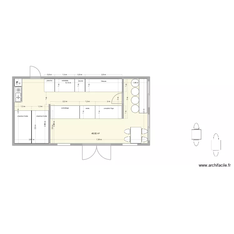 plan 2. Plan de 1 et 49 m² plan 2. Plan de 1 et 49 m²