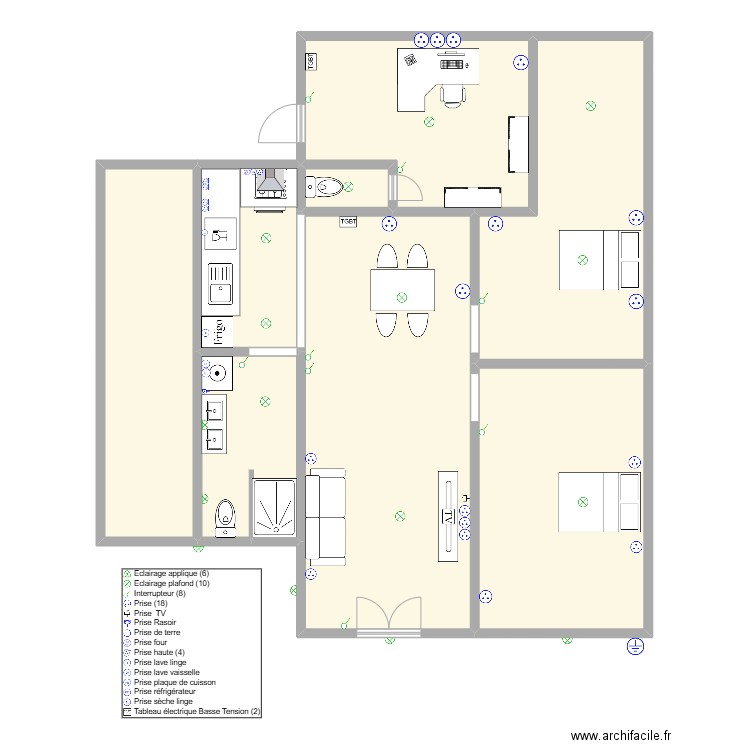 Renovation maison Rev1.1. Plan de 8 pièces et 252 m2