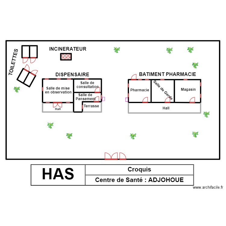 Vue en plan CS ADJOHOUE. Plan de 0 pièce et 0 m2