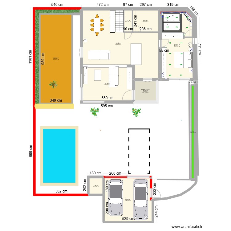 Maison St Max Extension terrasse IND5. Plan de 10 pièces et 170 m2