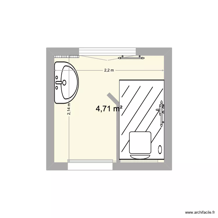 Bourcet apr&egrave;s. Plan de 1  et 5 m²
