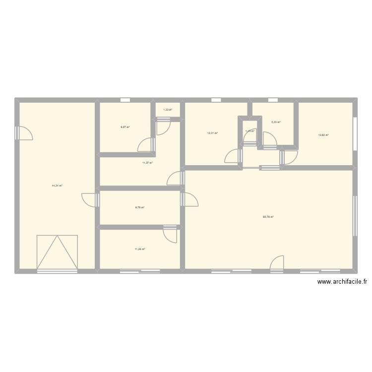 Plan 3. Plan de 11 pièces et 180 m2