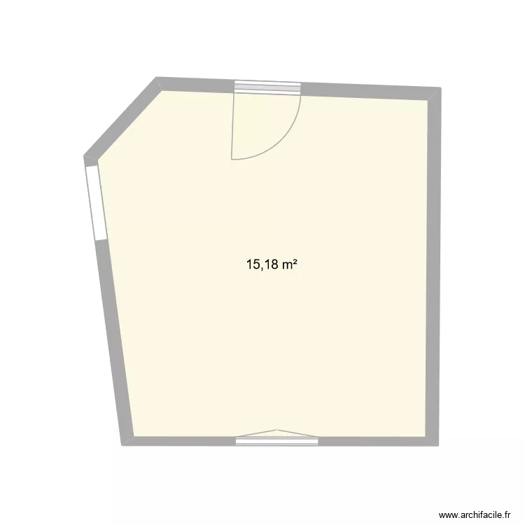 bureau 108. Plan de 1  et 15 m²