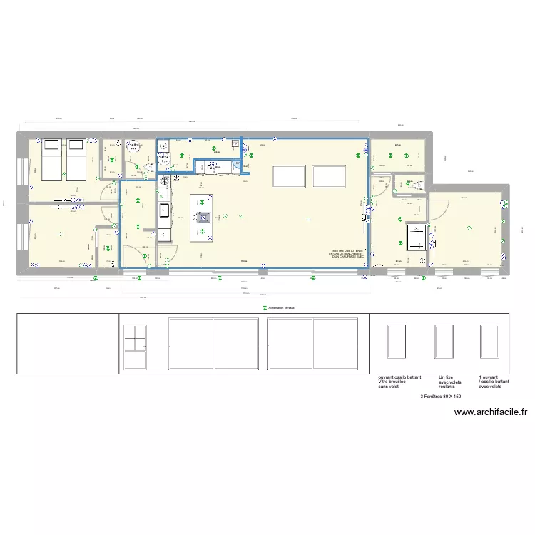 PROJET CAILLE - AMENAGEMENT INTERIEUR PLAN E CLOISONS vide. Plan de PROJET CAILLE - AMENAGEMENT INTERIEUR PLAN E CLOISONS vide. Plan de