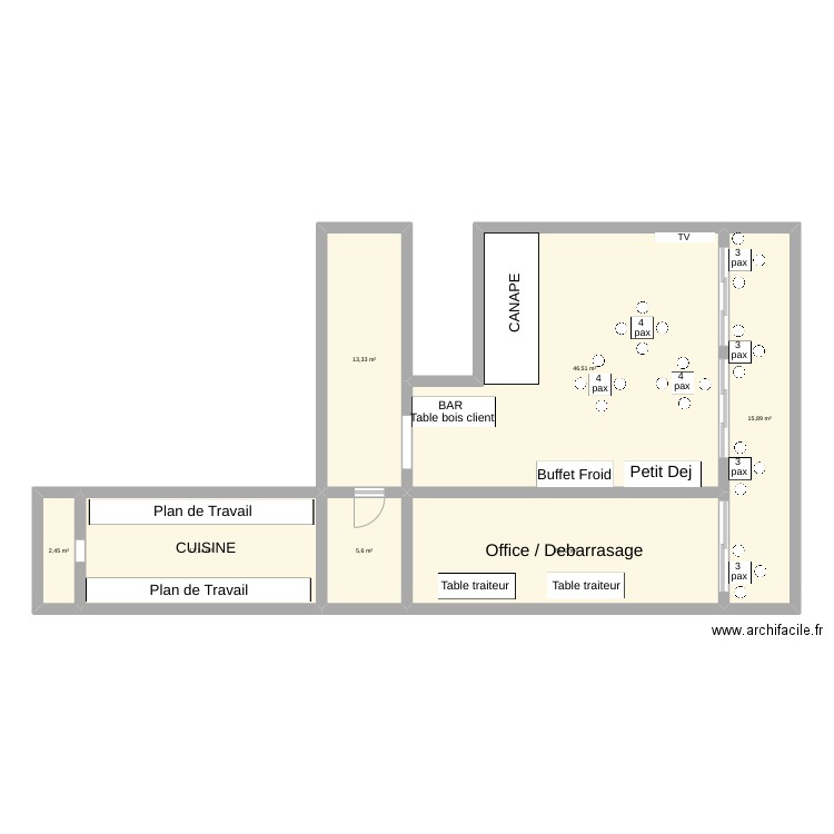 Shangri LA - A - 10éme - 24 PAX. Plan de 7 pièces et 124 m2