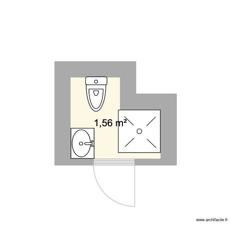 Tolbiac SDB actuel. Plan de 0 pièce et 0 m2