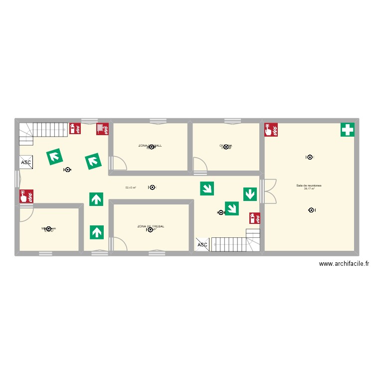 Panta alta. Plan de 6 pièces et 136 m2