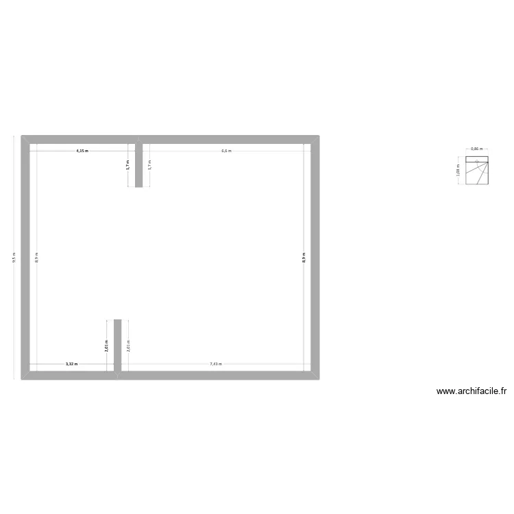plan s-s. Plan de 1  et 97 m²
