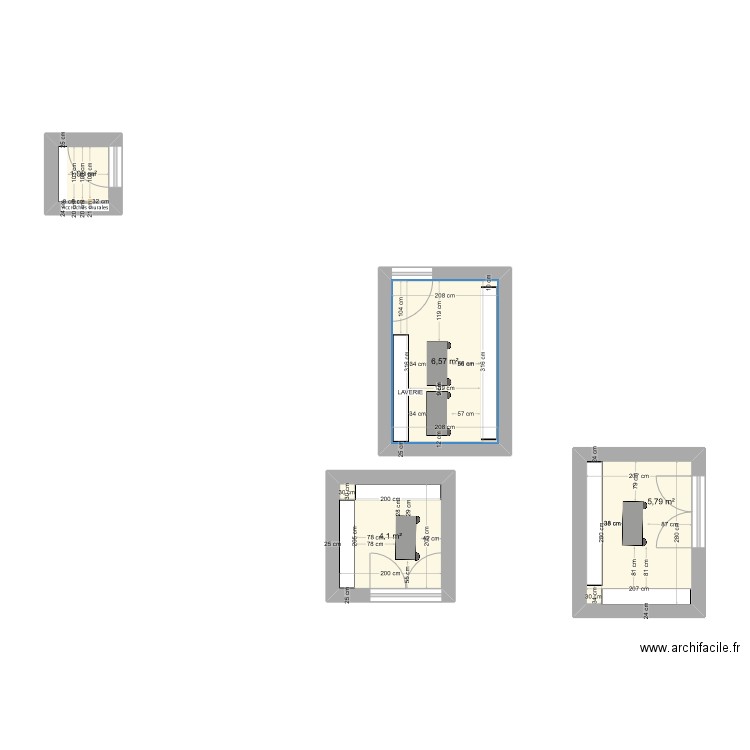 LAVERIE + PORC + PRIMATES. Plan de 4 pièces et 18 m2