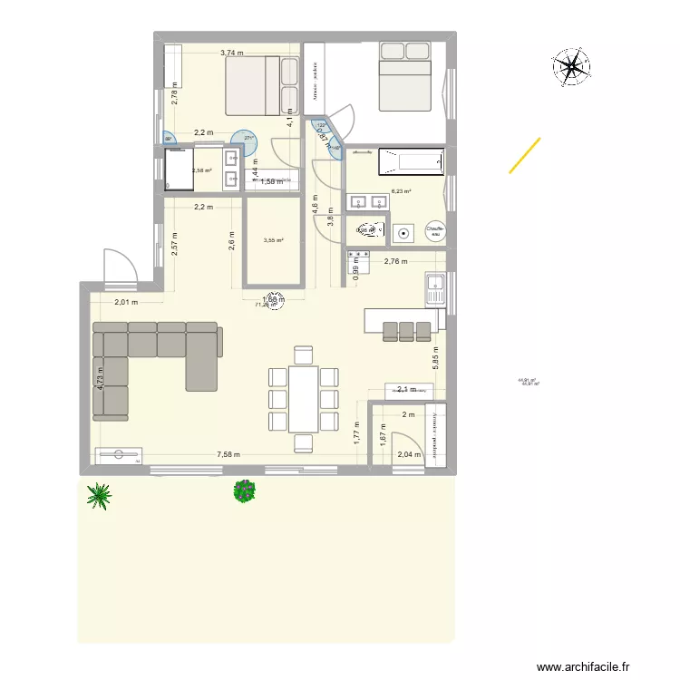 Maison CC. Plan de 5 et 85 m² Maison CC. Plan de 5 et 85 m²