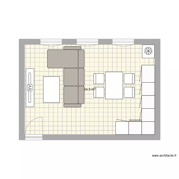 Salon. Plan de 1 et 25 m² Salon. Plan de 1 et 25 m²
