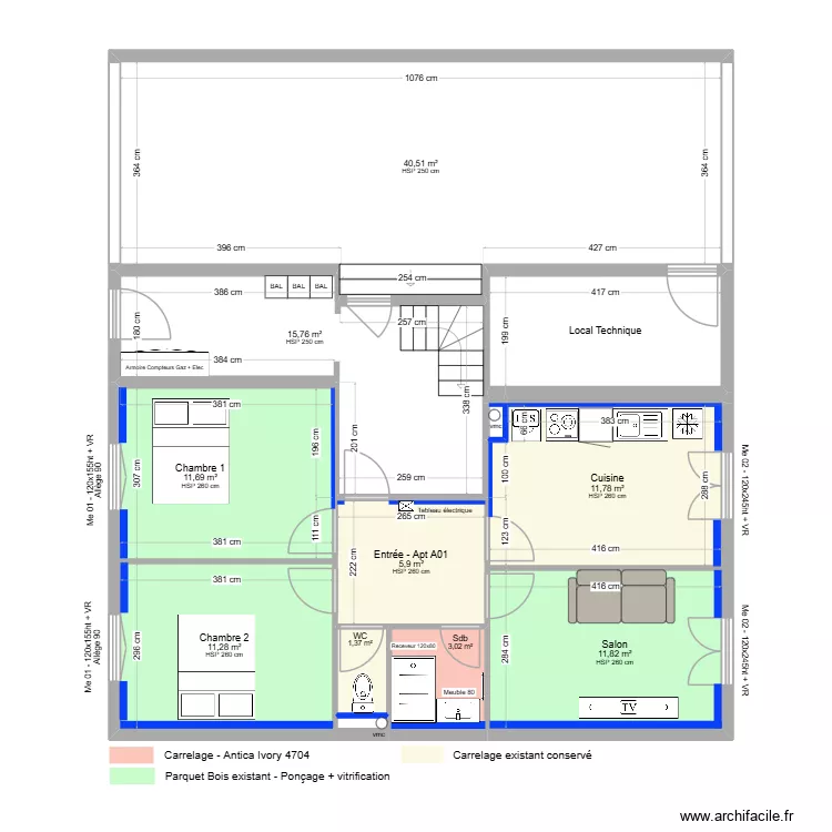 Saint Girons 7 - RDC. Plan de 14 et 122 m² Saint Girons 7 - RDC. Plan de 14 et 122 m²