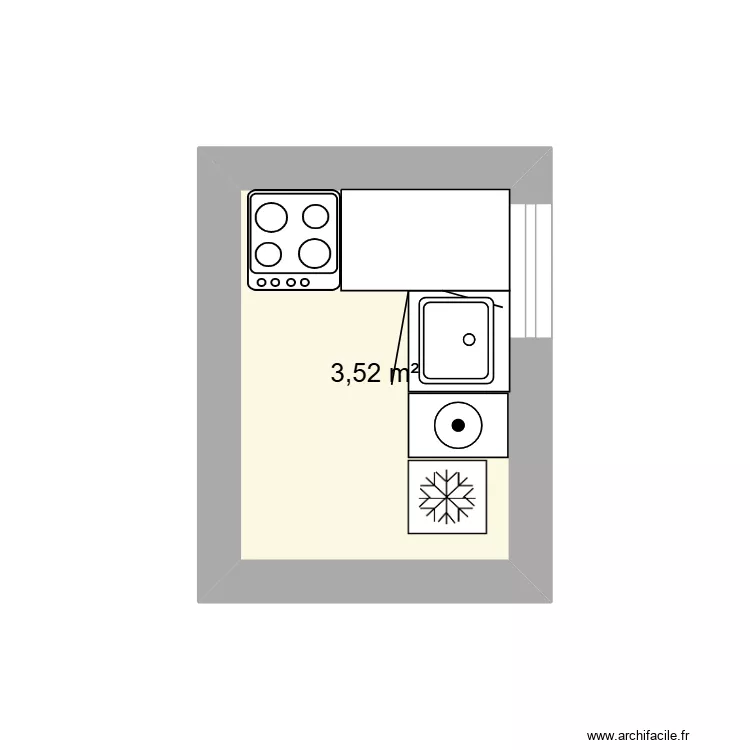 cuisine chalet. Plan de 1 et 4 m² cuisine chalet. Plan de 1 et 4 m²