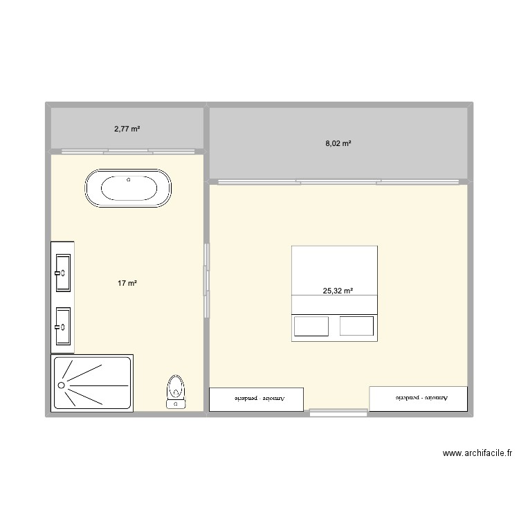 master 1. Plan de 4 pièces et 53 m2