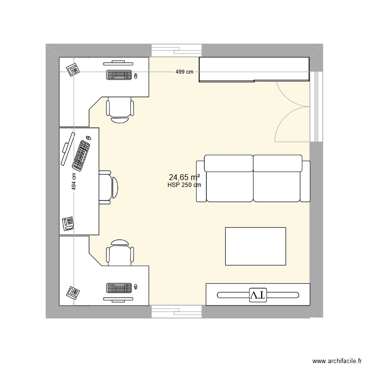 bureau defi. Plan de 0 pièce et 0 m2